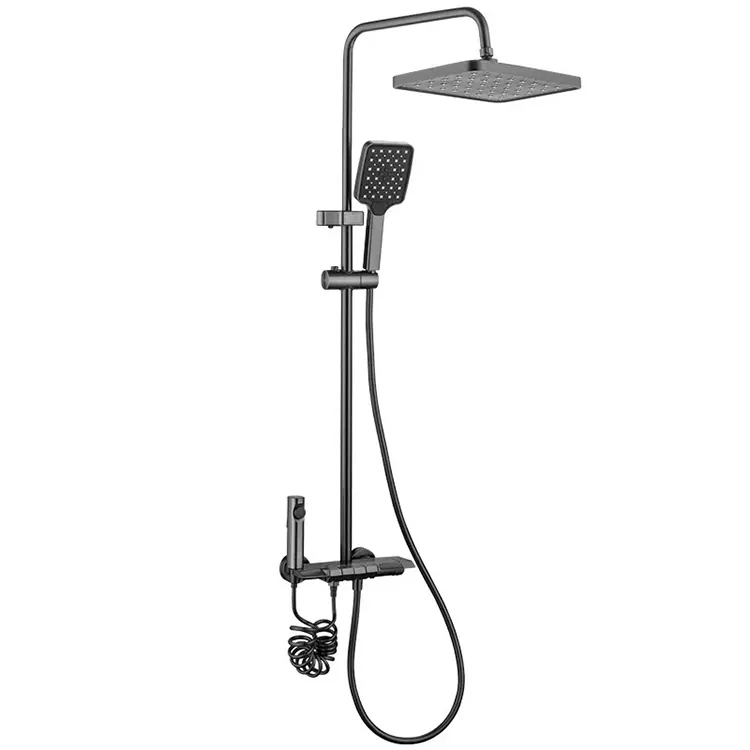 Hideung Overhead Pancuran Jeung Handheld Semprot Gun Jeung Tilu Semprot Nozzles Siapkeun