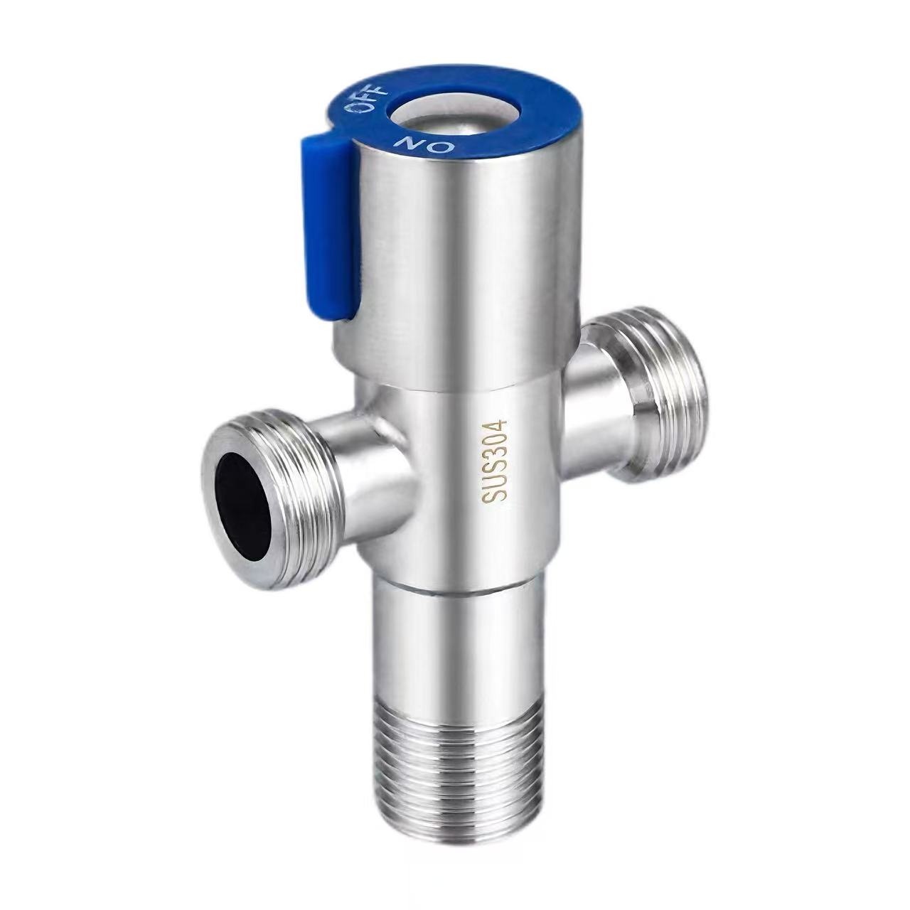 Bulao cecekelan 180 ° Dual Outlet Tilu-Jalan Angle klep