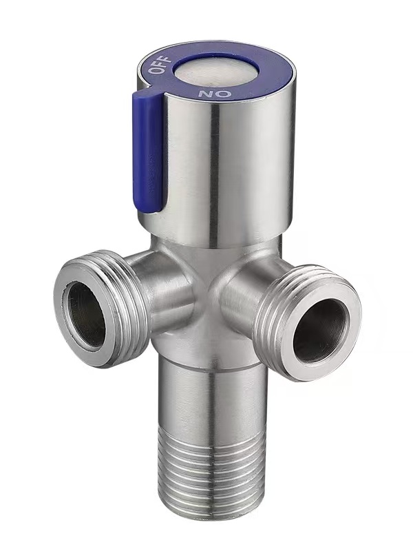 Bulao cecekelan 90 ° Dual outlet Tilu-Jalan Angle klep