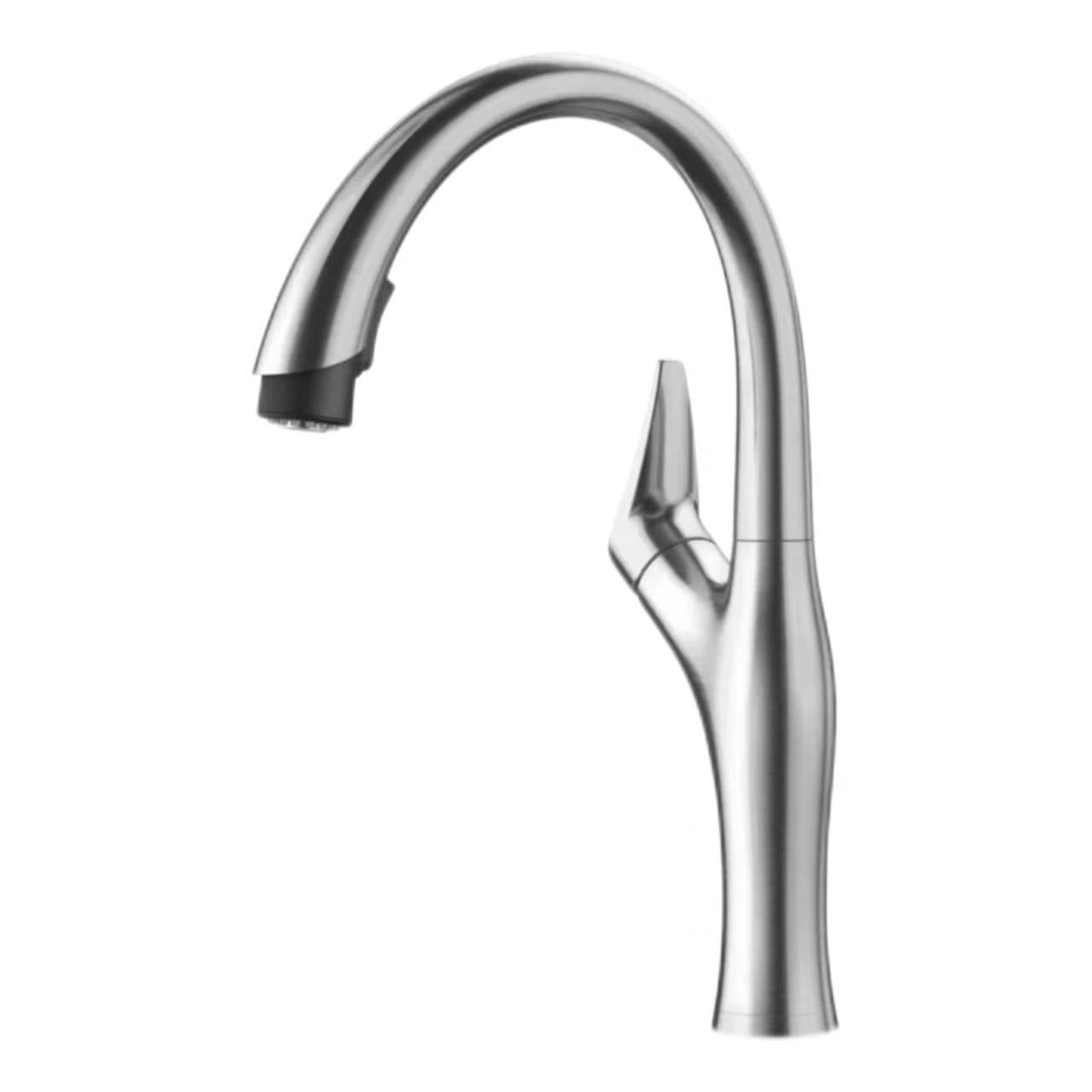 Brushed Stainless Steel Streamlined Gooseneck Tarik-Out Keran Brushed Stainless Steel Streamlined Gooseneck Tarik-Out Keran