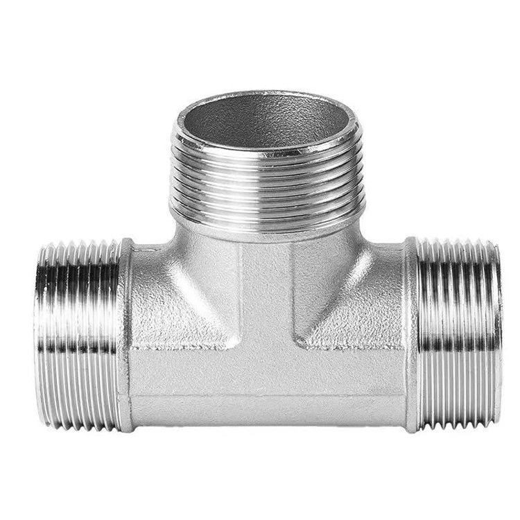 BSP Stainless Steel bikang Threaded Tee pikeun Plumbing