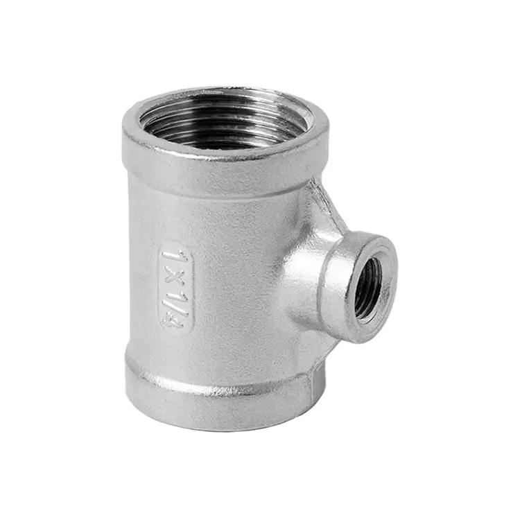 BSP Stainless Steel Ngurangan bikang Threaded Tee