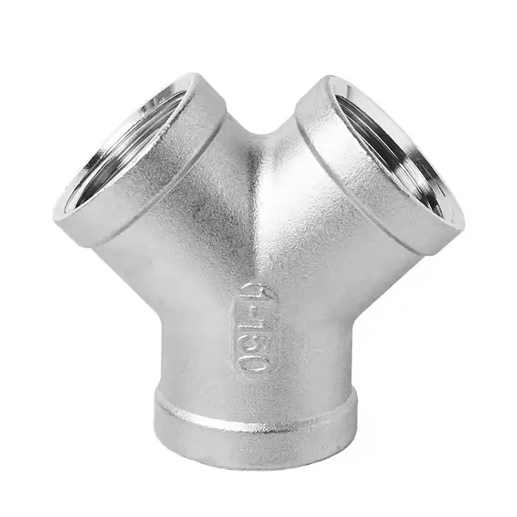 BSP stainless steel Y-tipe jalu Threaded Tee