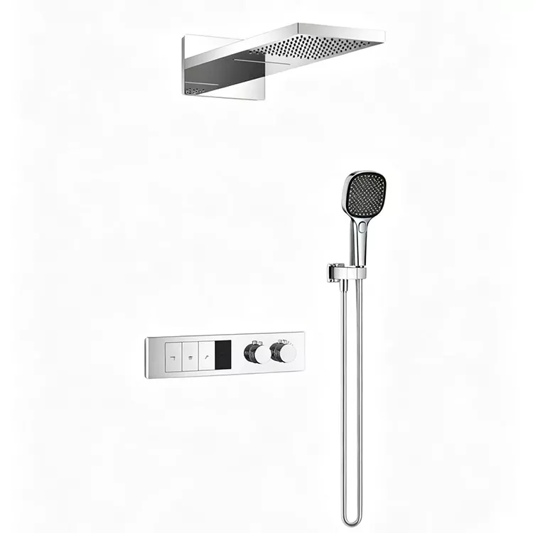 Pancuran Overhead Termostatik Disumputkeun Sareng Pancuran Handheld