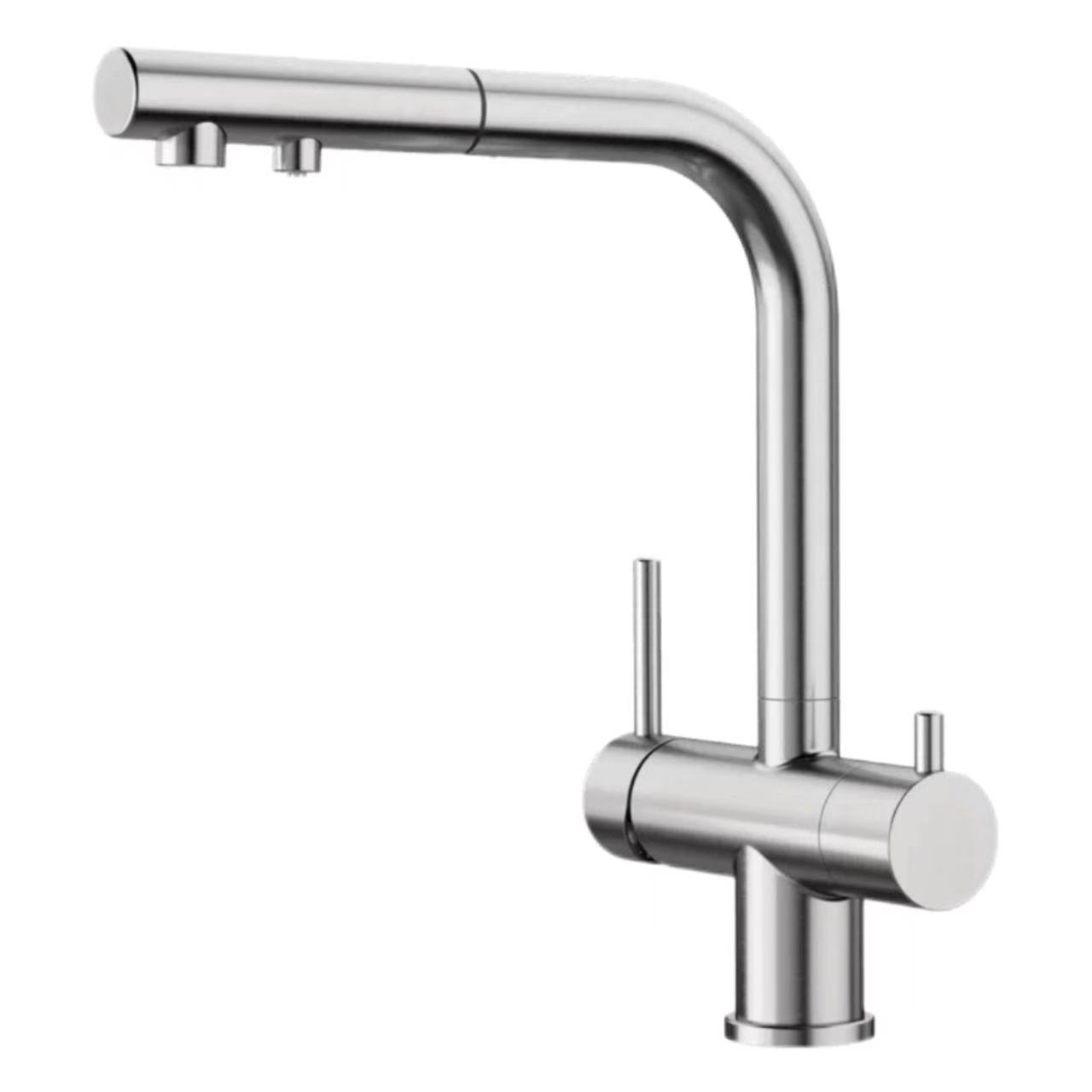 Dual-Control, Dual-cecekelan Tarik-Out Dapur nyucikeun cai keran Dual-Control, Dual-cecekelan Tarik-Out Dapur nyucikeun cai keran