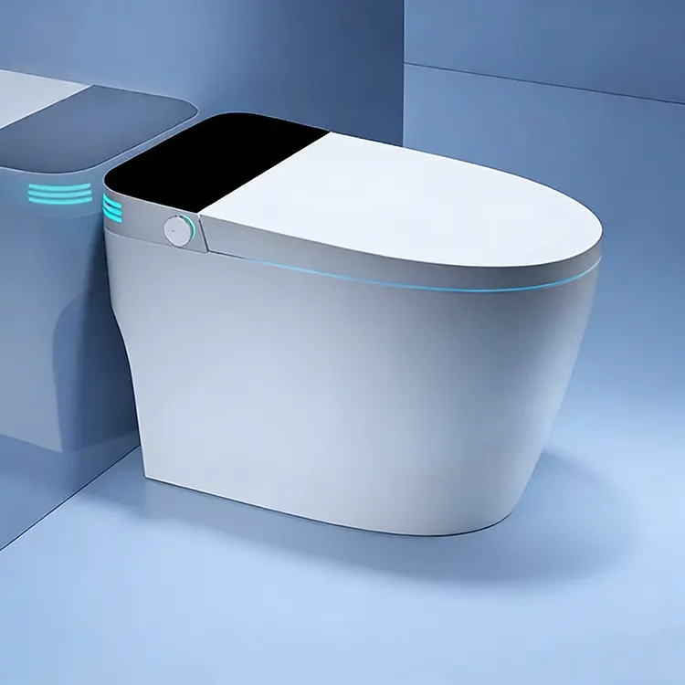 LED Digital Pintonan otomatis tutup flip-Top Foam Shield Siphon Smart Toilét